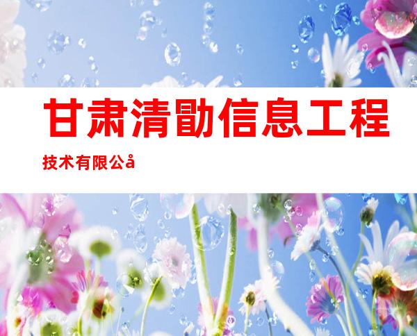 甘肃清勖信息工程技术有限公司