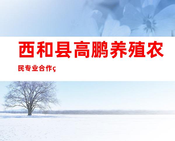 西和县高鹏养殖农民专业合作社